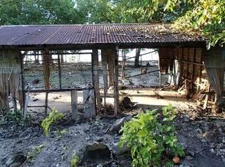 Damage at Ndende island, Santa Cruz Islands, Solomon islands